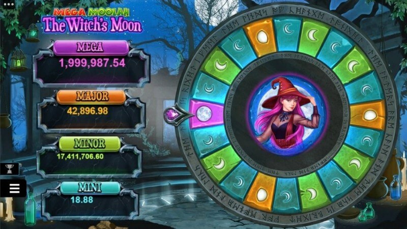 Mega Moolah The Witch's Moon có đầy đủ tính năng hấp dẫn