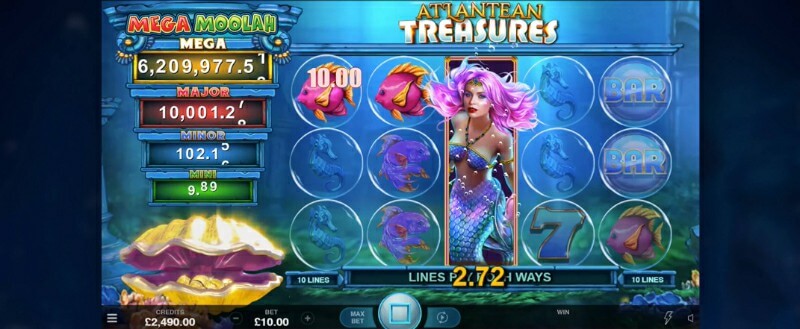 Atlantean Treasures: Mega Moolah có thể thay đổi mức cược