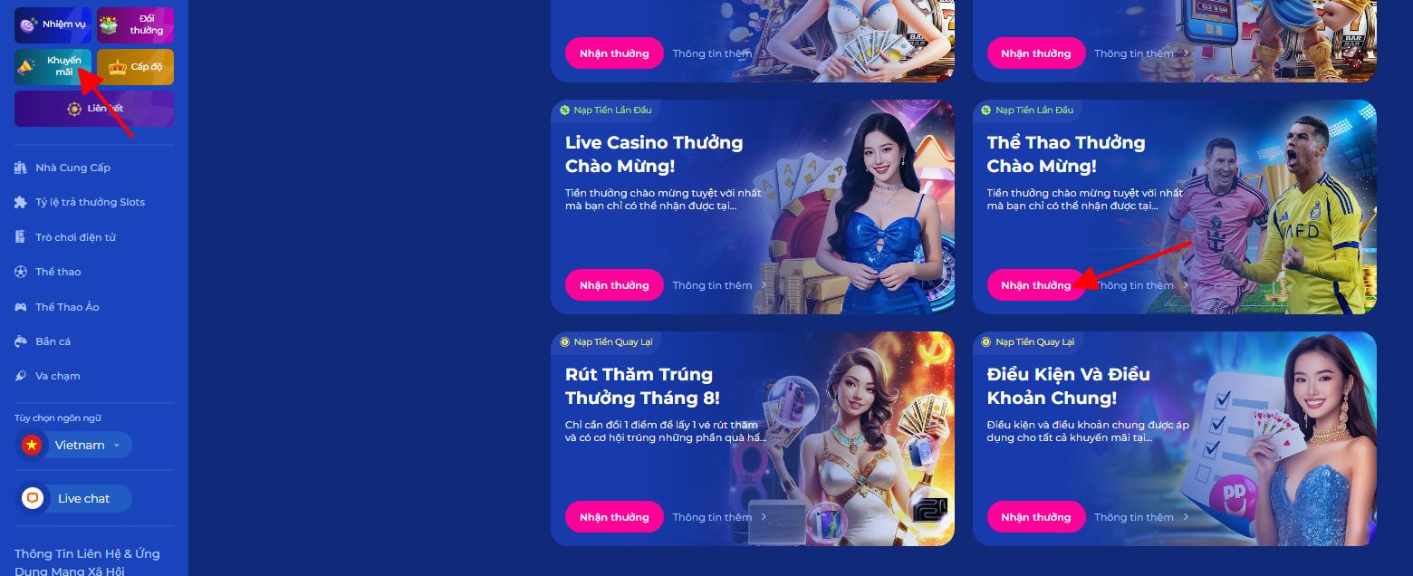 Lưu ý khi anh em tham gia khuyến mãi thưởng chào mừng tại sảnh Thể thao